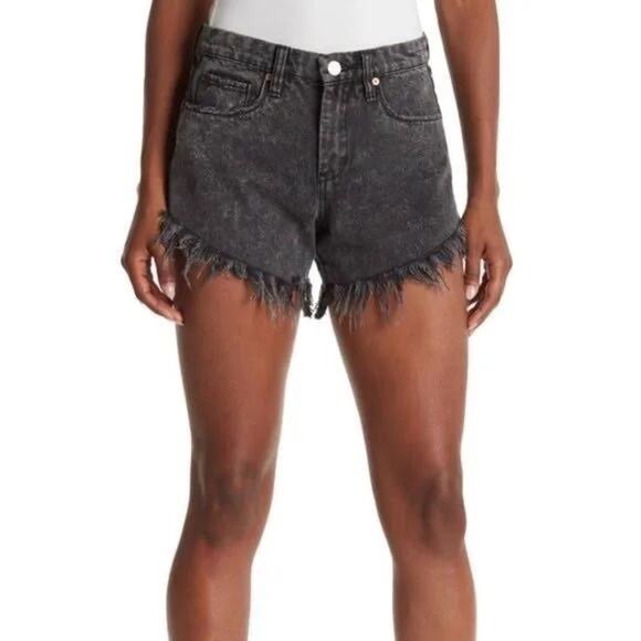 NWT BlankNYC Sabotage Black Denim Cutoff Shorts Size 25 - Picture 1 of 8